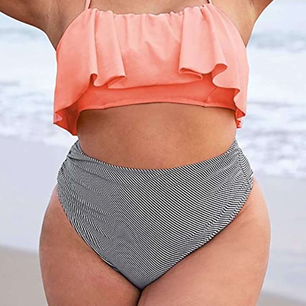 NWT Cupshe Falbala High-Waisted Bikini Bottom